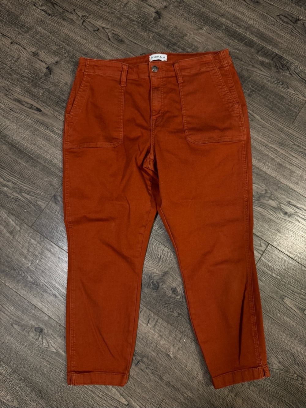 Studio Blue Burnt Orange Straight Leg Jeans | High Rise Utility Style Size 32